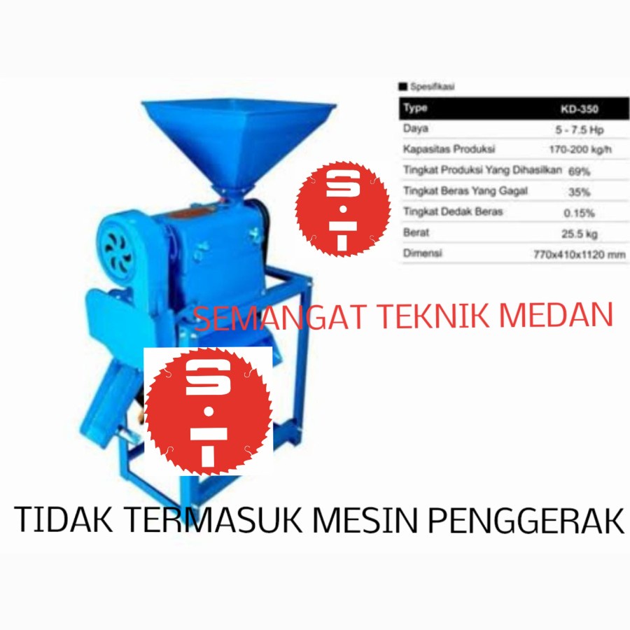 KD-350 MESIN PENGGILING GILING PADI RICE POLISHER MAHKOTA KD350 UNIT