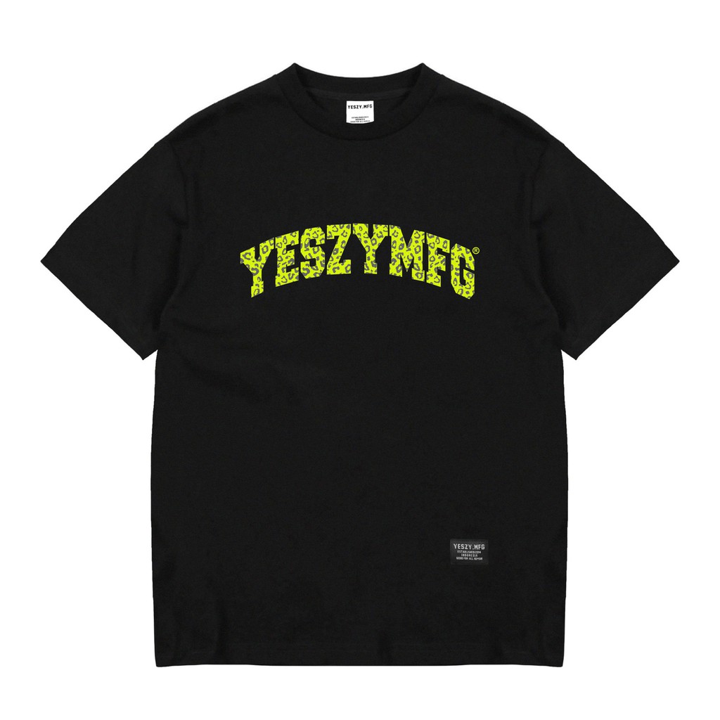 YESZY.MFG Tshirt Black Cyber F. Green Leopard