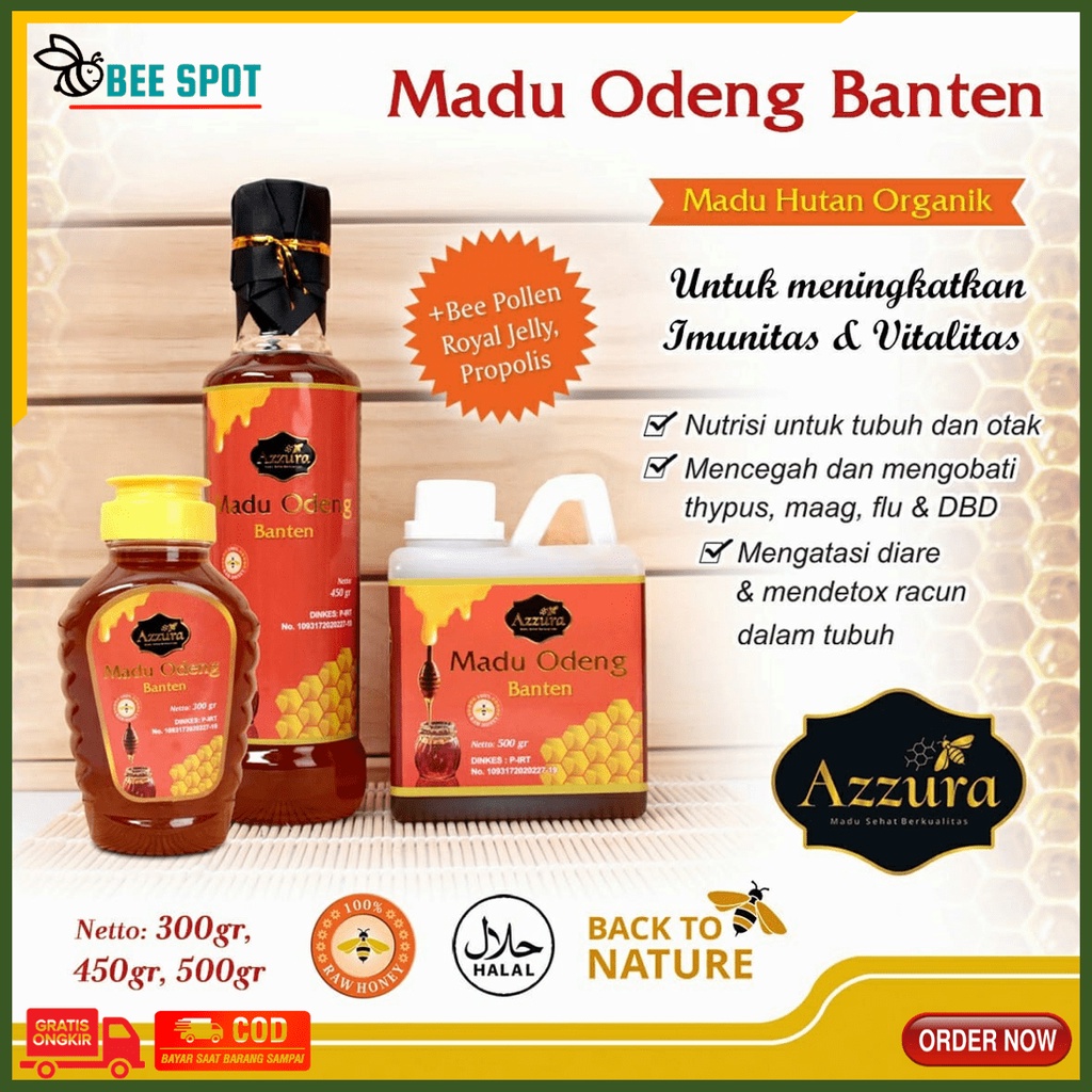 

Madu Odeng Banten Azzura - Madu Hutan Organik 100% Murni Original (300/450/500 gram)