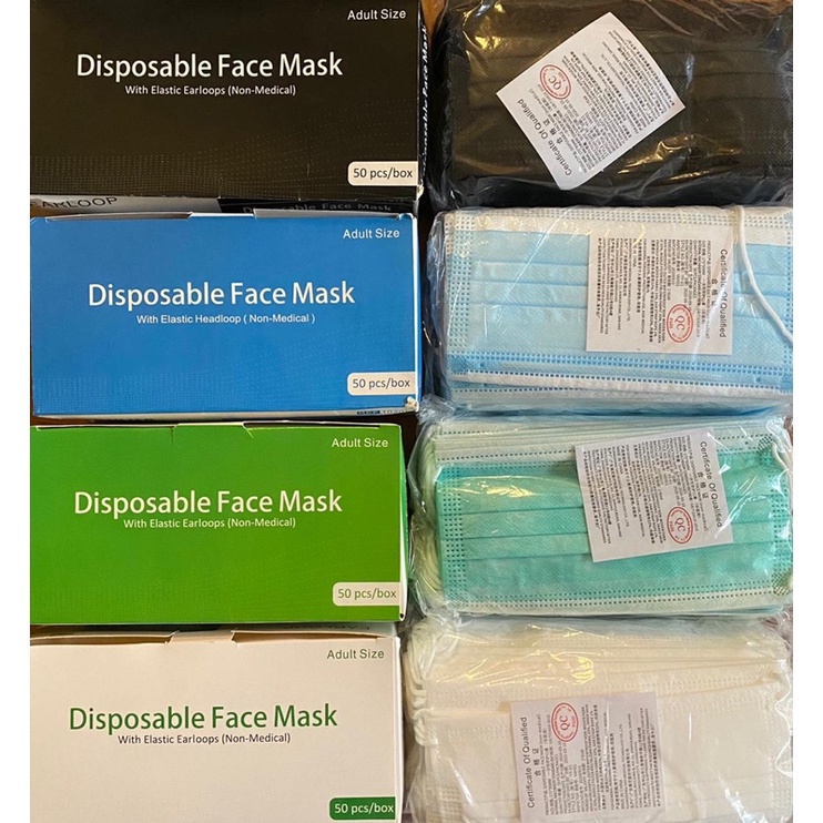 Masker Disposable Face Mask Earloop 3 ply isi 50 pc