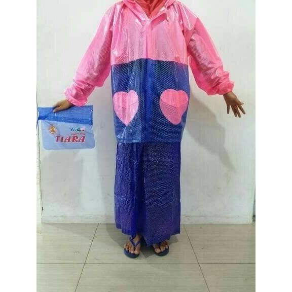 Mantol JAS HUJAN WANITA JAKET ROK polkadot TIARA (  model rok muslimah ) Murah