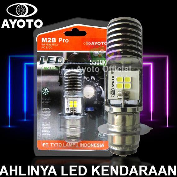 Lampu Led Utama Motor Bebek Matic Ayoto M2B Pro H6 Ac Dc Pnp 8 Watt