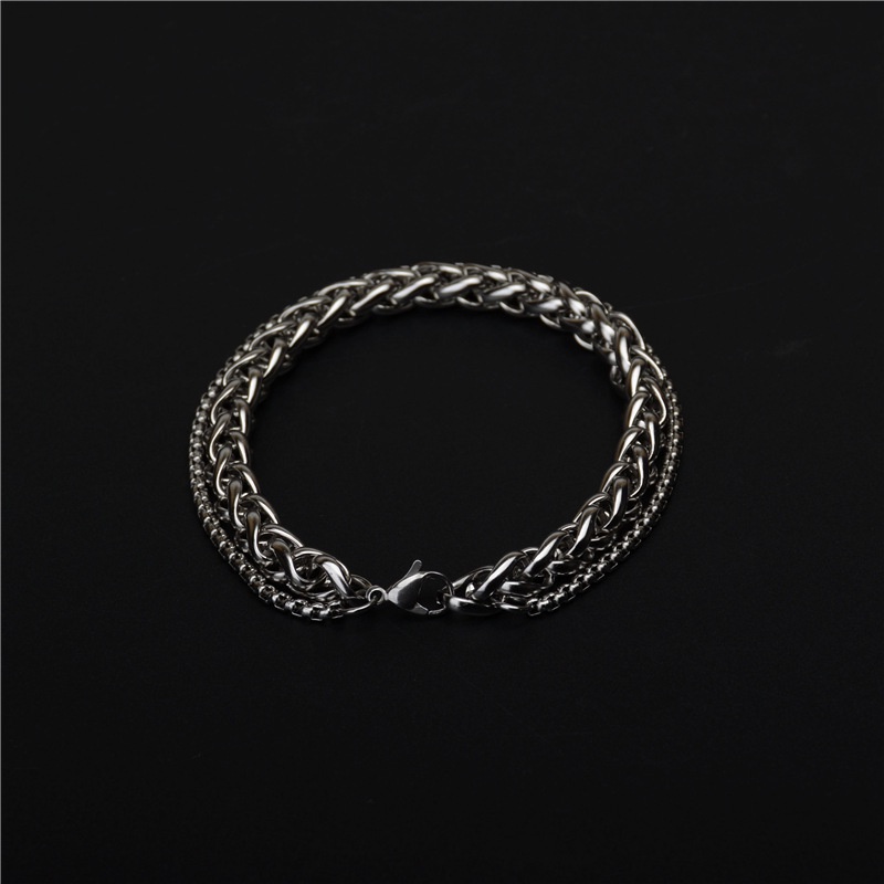 [Z H Perhiasan] Hip Hop Rock Retro Pria Fashion Kuba Stainless Steel Gelang Pesta Perhiasan Aksesoris 16 Cm/18 Cm/21 cm