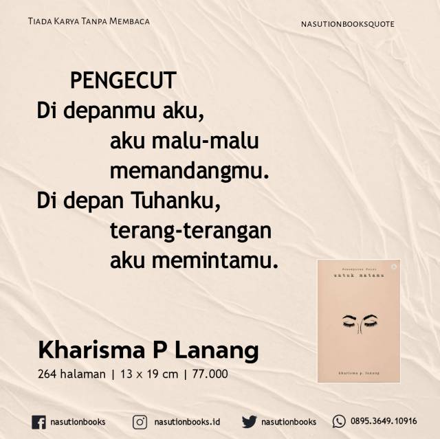 Untuk Matamu Kumpulan Puisi Kharisma P Lanang Shopee Indonesia