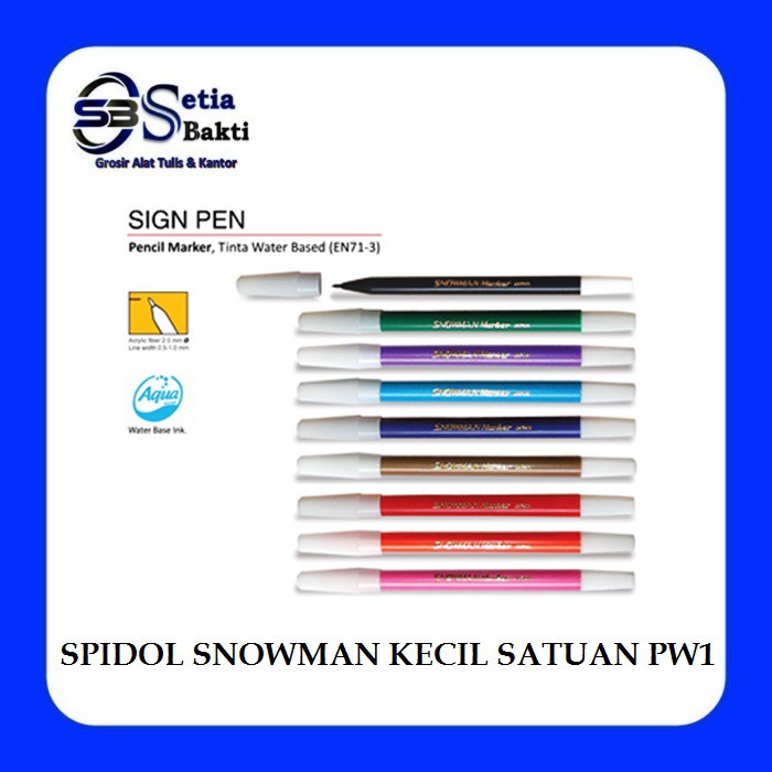 

SNOWMAN Marker Kecil - Spidol Warna Kecil Satuan - 1 Pcs