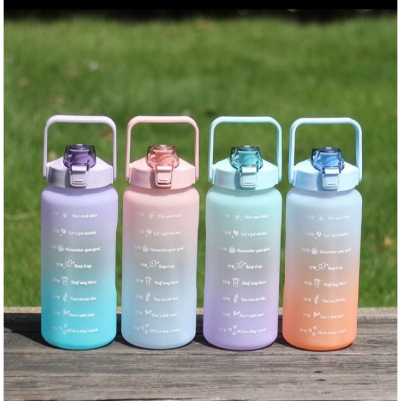 botol minum 2 L, botol motivasi, botol minum viral