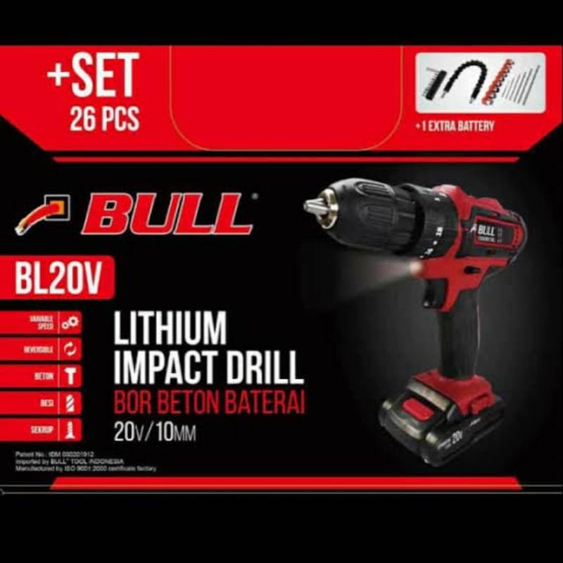 BULL CORDLESS bor baterai BL 20
