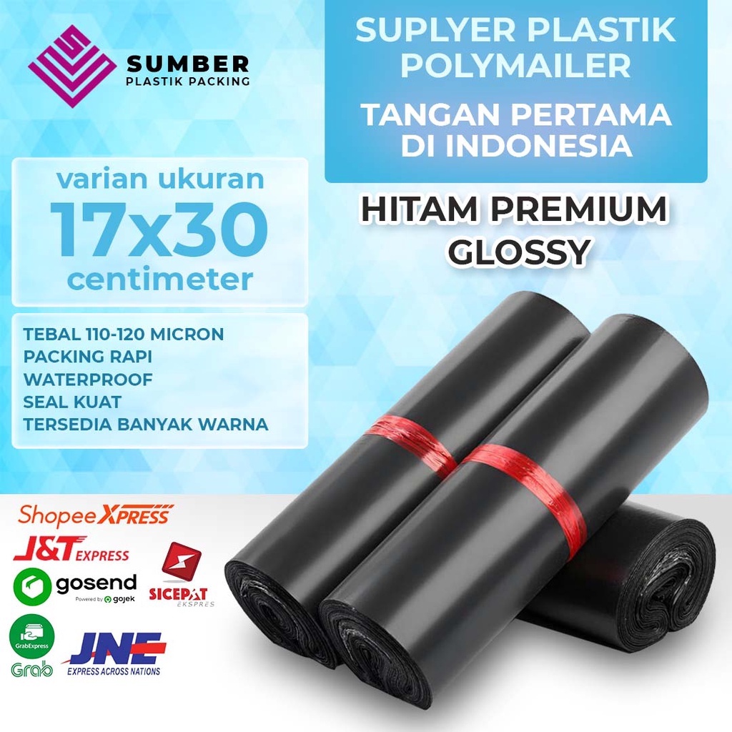 

[100 PCS] 17X30 PLASTIK PACKING POLYMAILER TEBAL WARNA LENGKAP TERMURAH