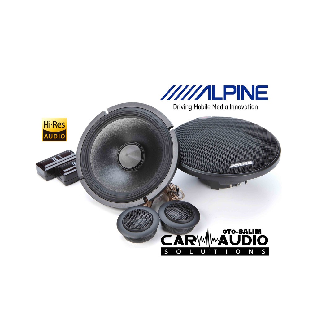 Alpine R-S65C.2 Speaker Split Mobil Set 2-Way 6.5 inch Berlisensi Hi-Res Audio