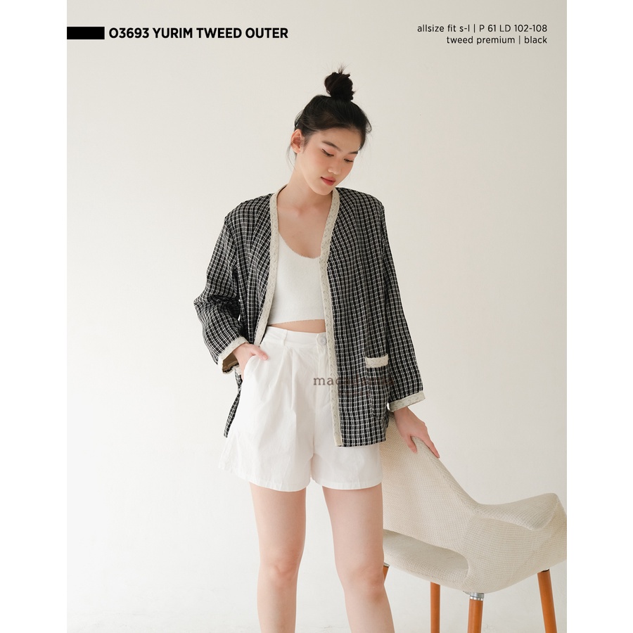 O3693 YURIM TWEED OUTER - MACADAMIA HOUSE FASHION WANITA - OUTER BLAZER - CASUAL SANTAI-1