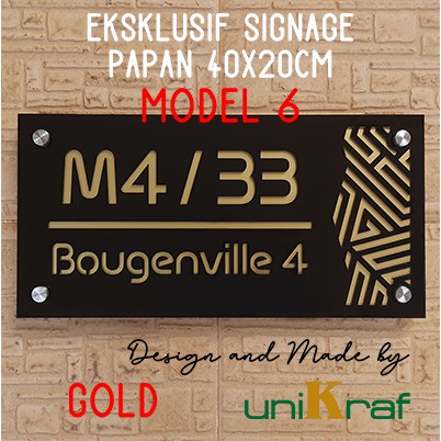 

Papan Alamat & Nomor Rumah Eksklusif - Acrilyc / Persegi - Metalic