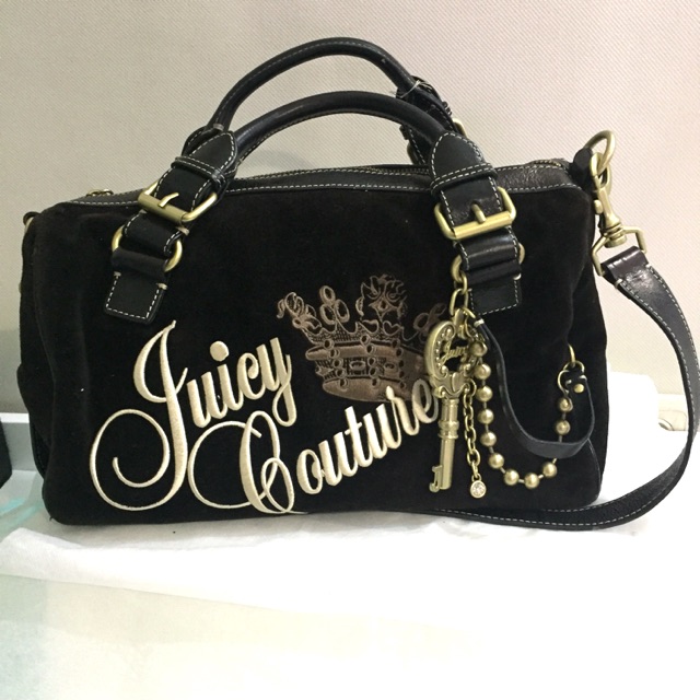 Shoulder bag Classic tas Juicy Couture black suede preloved