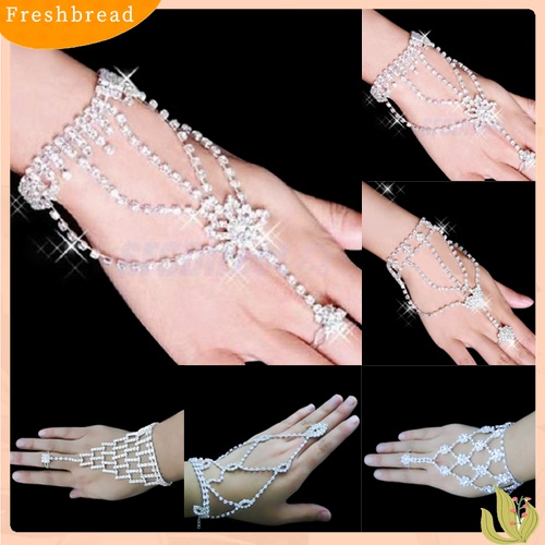 Fresh| Gelang Harness &amp; Cincin Cuff Kristal Berlian Imitasi Untuk Pengantin Wanita