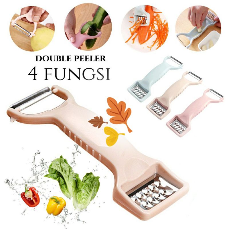 PISAU KUPAS PARUT GANDA 4in1 PISAU KUPAS BUAH DOUBLE KNIFE PEELER BAGUS MURAH