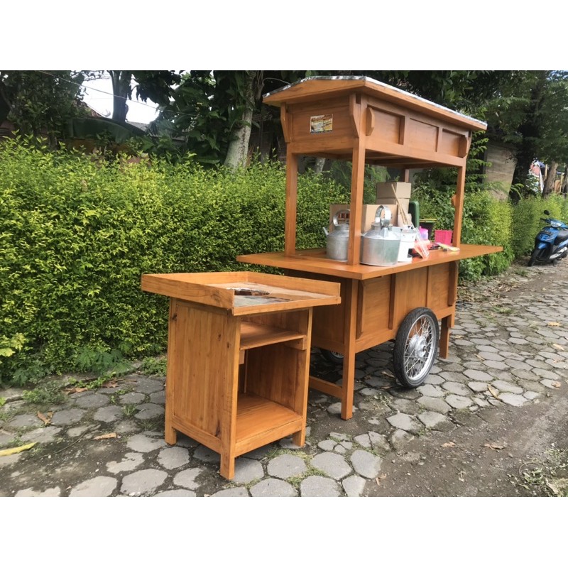 gerobak angkring anglo terpisah / gerobak kayu angkring / gerobak angkring polos