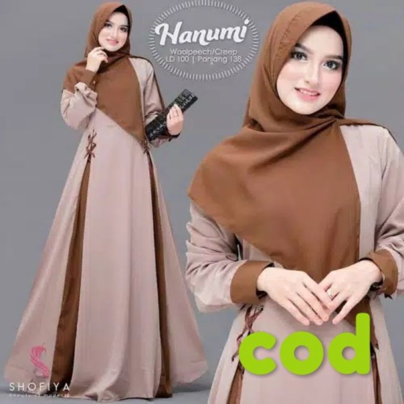 HANUMI DRESS GAMIS TERBARU GAMIS POLOS