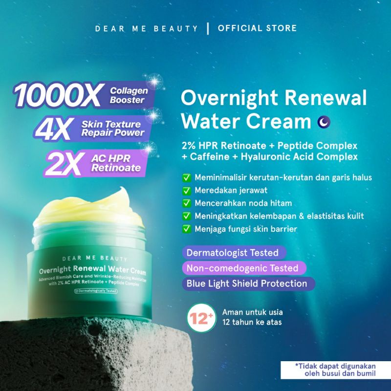 Dear Me Beauty Overnight Renewal Water Cream