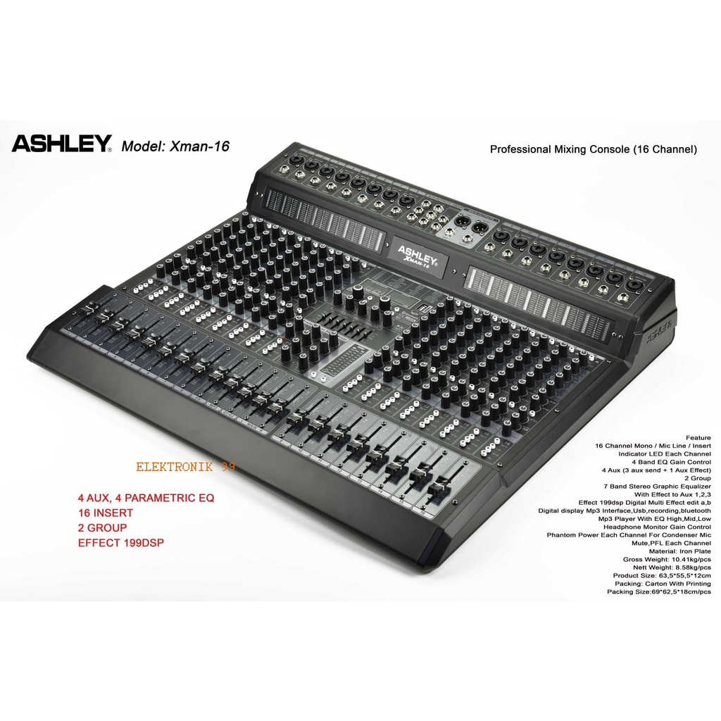 Mixer Ashley 16 Channel Original Ashley Xman16 Bluetooth Usb Pc Mixer ashley xman-16 ashley xman 16 