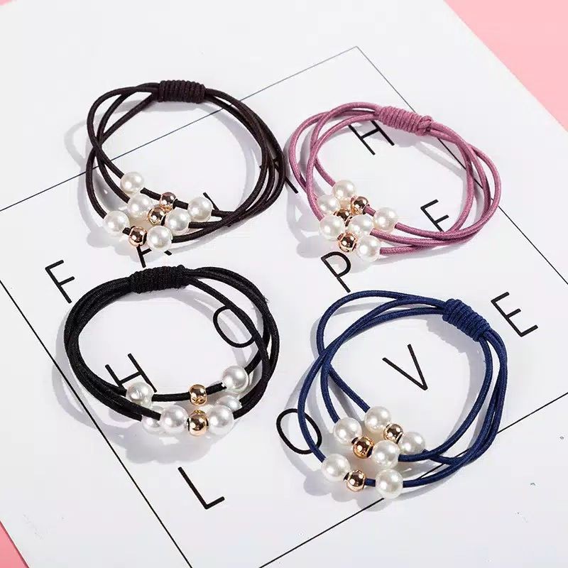 ZAYKA== Ikat Rambut Mutiara Gelang Aksesoris Rambut Fashion Wanita Impor Murah