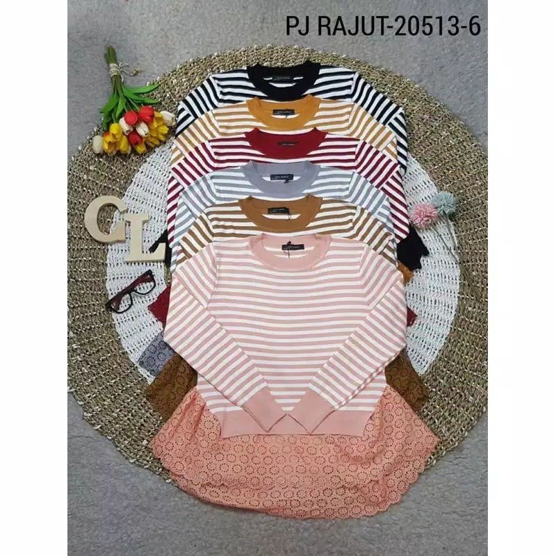 Atasan Rajut Renda Salur / rajut salur renda / rajut zara woman