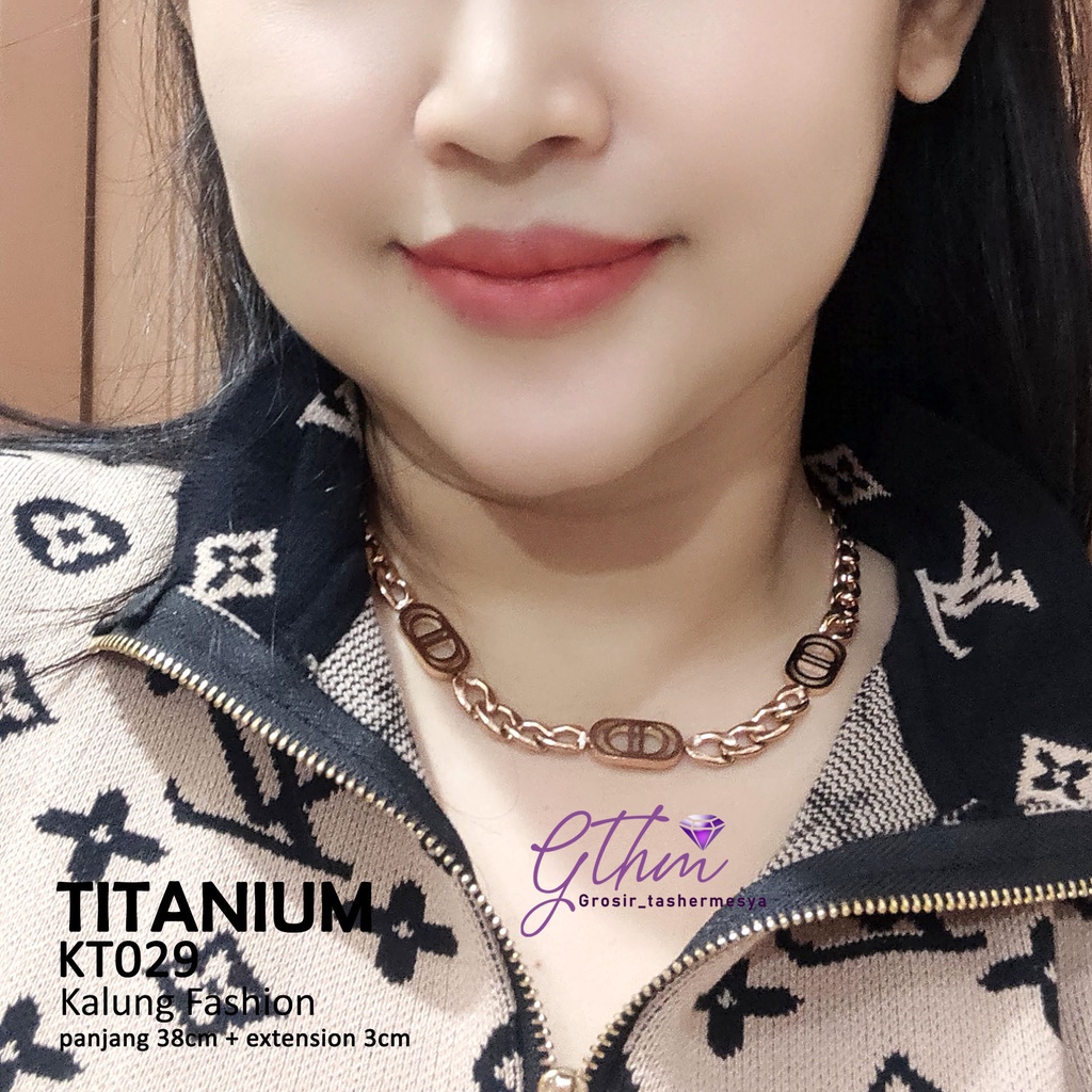 Kalung Titanium Branded DD Perhiasan Fashion Import Premium Anti karat Mewah Cocok untuk pesta jalan-jalan kondangan hadiah kado kt029 gthm