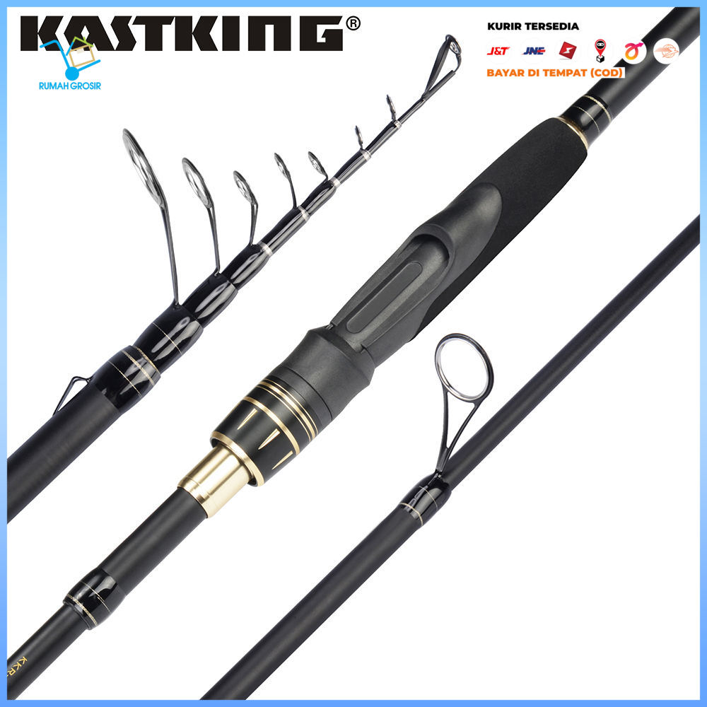 ORIGINAL KastKing Alat Blackhawk II Karbon Spinning Casting Rod M, MH Power Ultralight Telescopic Fi