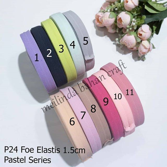 pita karet elastis pita h0eadband foe 1.5 cm pastel series. jual per meter. p24