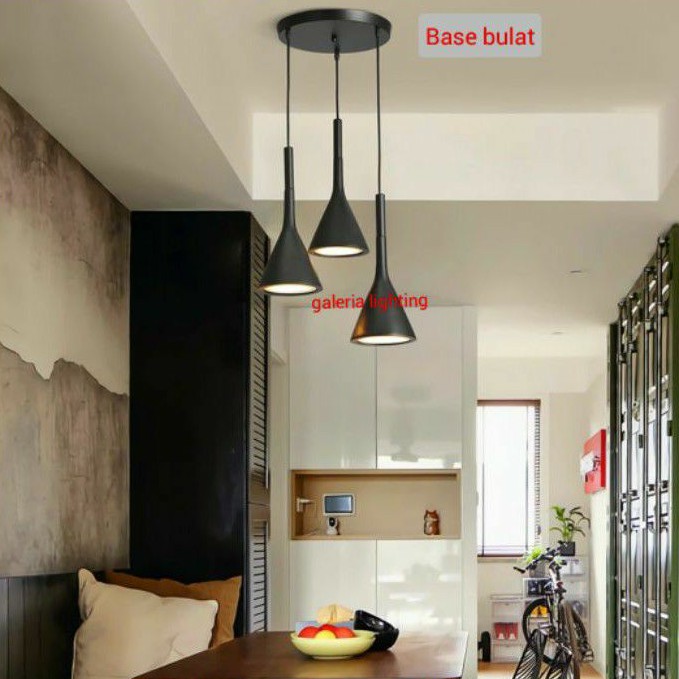 Lampu gantung minimalis dekorasi meja makan/ruang tamu tipe 8903/3 BK