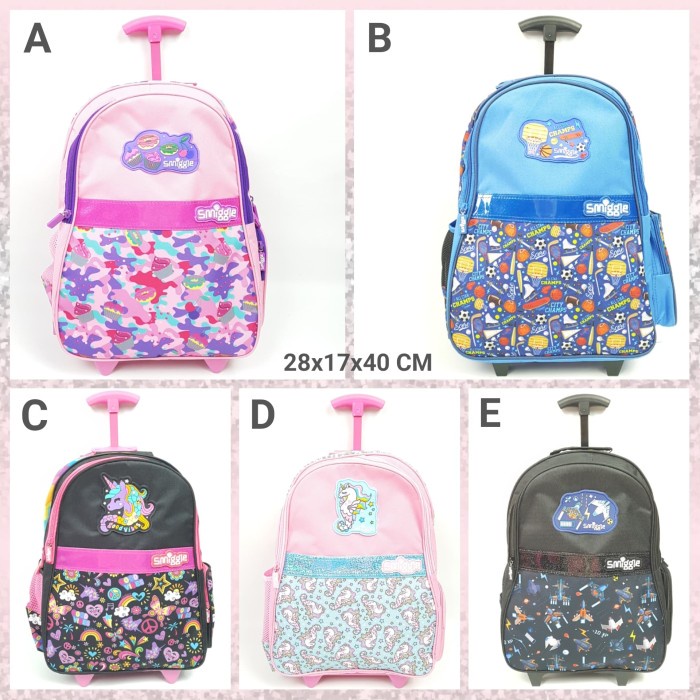 ANAK-KOPER-TAS- TAS TROLI TROLLY RANSEL SEKOLAH ANAK SD MODEL SMIGGLE PREMIUM IMPORT -TAS-KOPER-