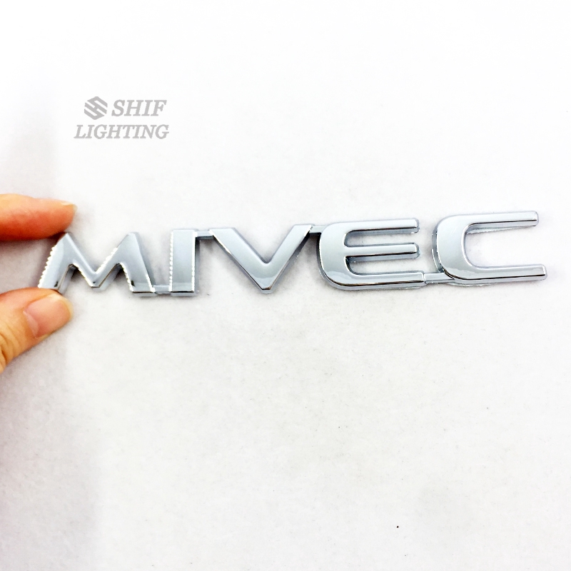 1x ABS Chrome MIVEC Logo Huruf Mobil Auto Side Rear Trunk Emblem Stiker Badge Decal Untuk MITSUBISHI