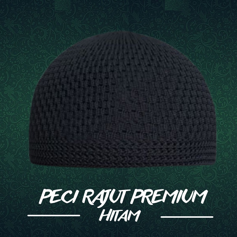 Peci Rajut Dewasa Tebal Premium Warna Putih Hitam Polos