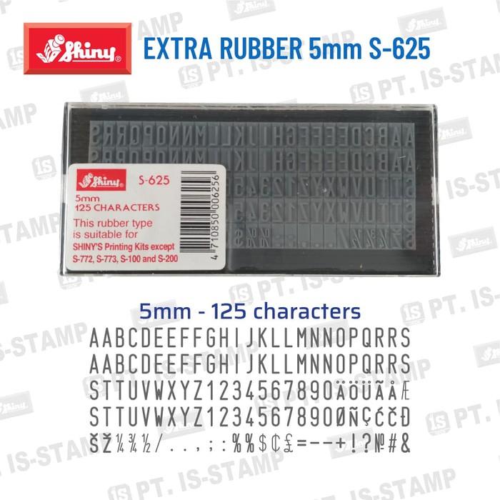 

Dijual S 625 Karet Stempel per karakter 5 mm Berkualitas