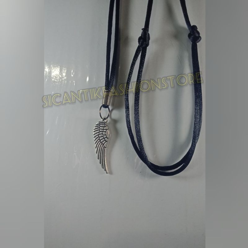 (PROMO)Kalung tali bandul pria Stainless terlaris dan terbaru