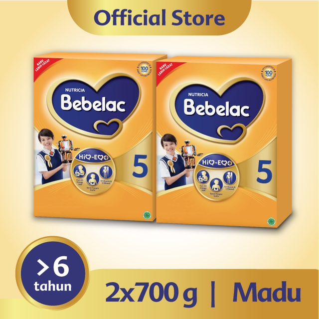 Bebelac 5 Honey Pockey Susu Pertumbuhan Bubuk 700 gr x 2