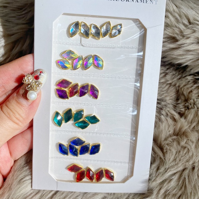 Hiasan accesories nailart persegi square crystal ab color