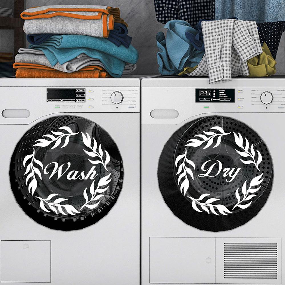 Populer Laundry Room Decal Art Wash Dry Removable Simbol Ornamen Mencuci|Sign Pengering Mesin Cuci