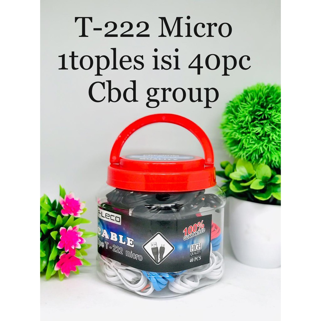 1TOPLES 40pcs~KABEL DATA FLECO T-222 / T222 ORIGINAL FLECO MICRO-USB/TYPE-C/lightning