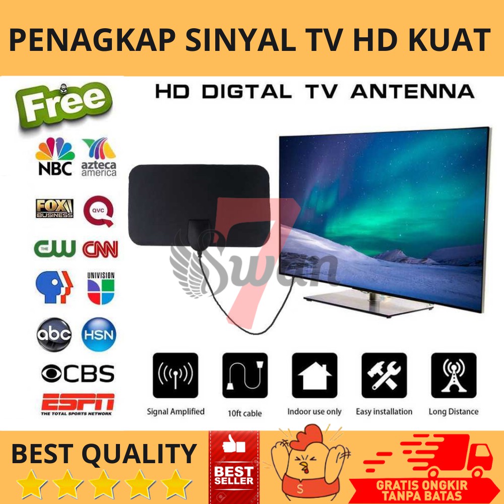 ANTENA TV HD DIGITAL INDOOR PENAGKAP SINYAL KUAT DALAM RUANGAN
