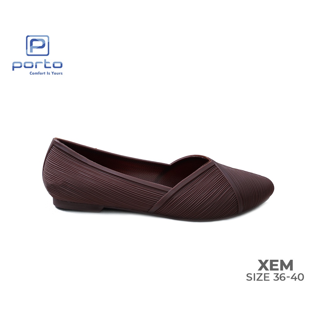 sogo PORTO LADY XEM Sepatu Flat Shoes Wanita Terbaru Anti Slip Model Korea Nyaman dan Tahan Sepatu Jelly Wanita