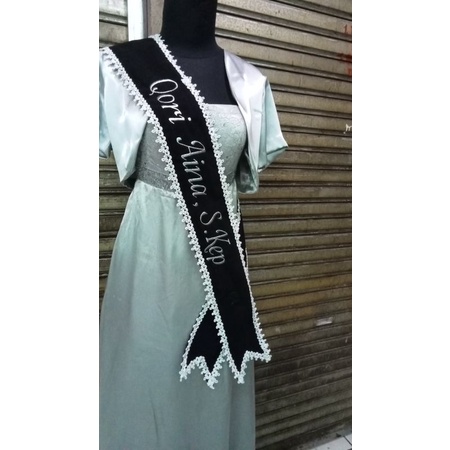 selempang wisuda bludru renda 2lapis(SEHARI JADI)