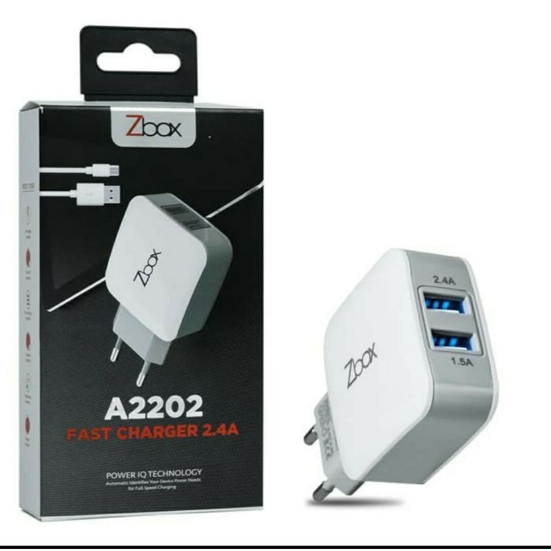 Travel Charger ZBOX A2202 2.4A Dual USB