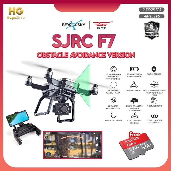 [ Promo ] Sjrc Beyondsky F7 Special Edition Gps 3Km 3Axis Gimbal 4K Garansi 6Bln - Drone Kamera Dan 