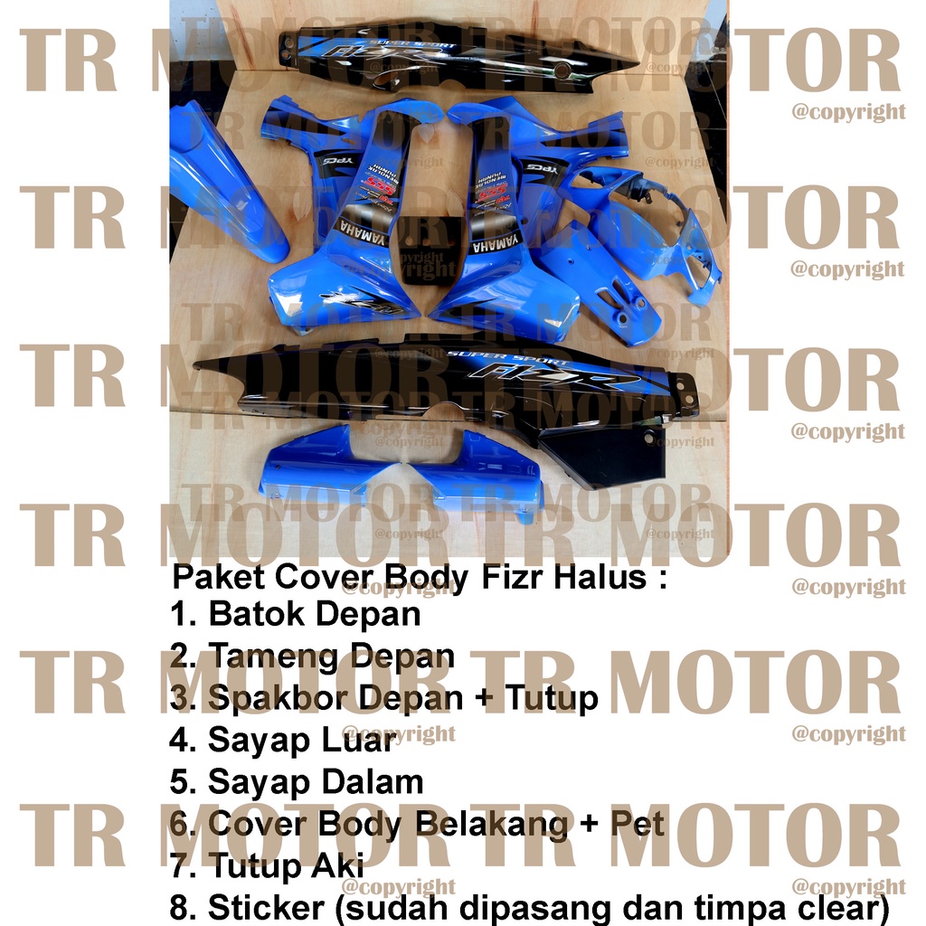 Cover Body Fizr F1zr Super Sport Biru Hitam Full Set Halus Cover Bodi Yamaha Fiz r