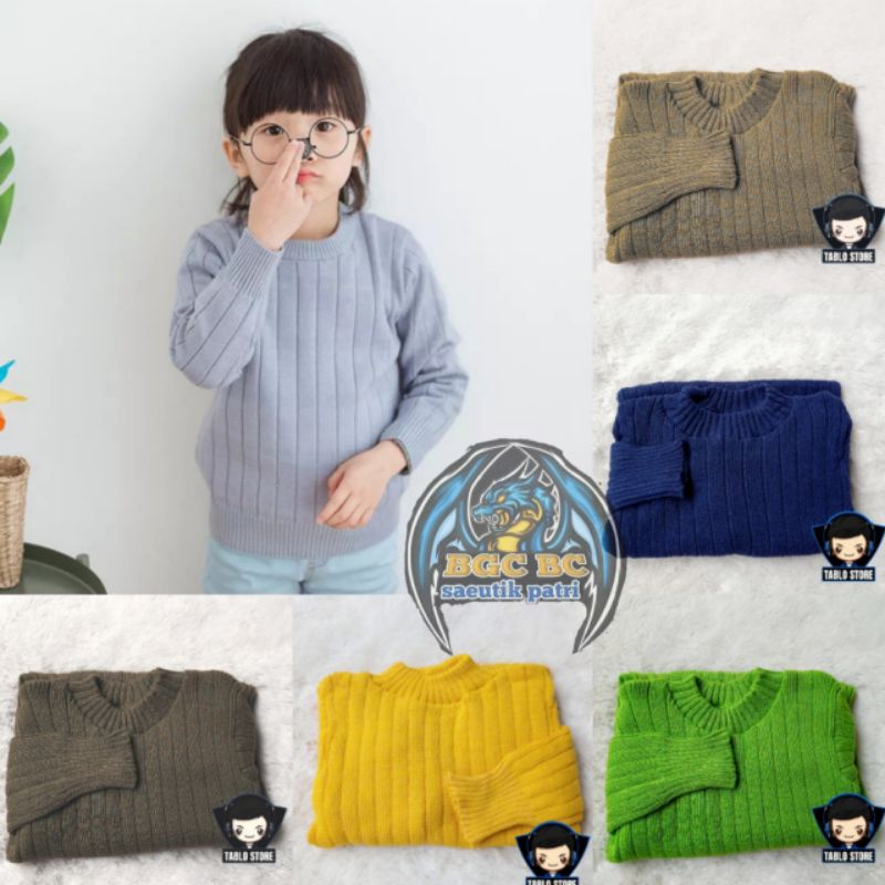 Sweater CHIKA Kasual 4 - 6 Tahun Baju Rajut Anak Switer Cika Outer Unisex Cewek - Cowok