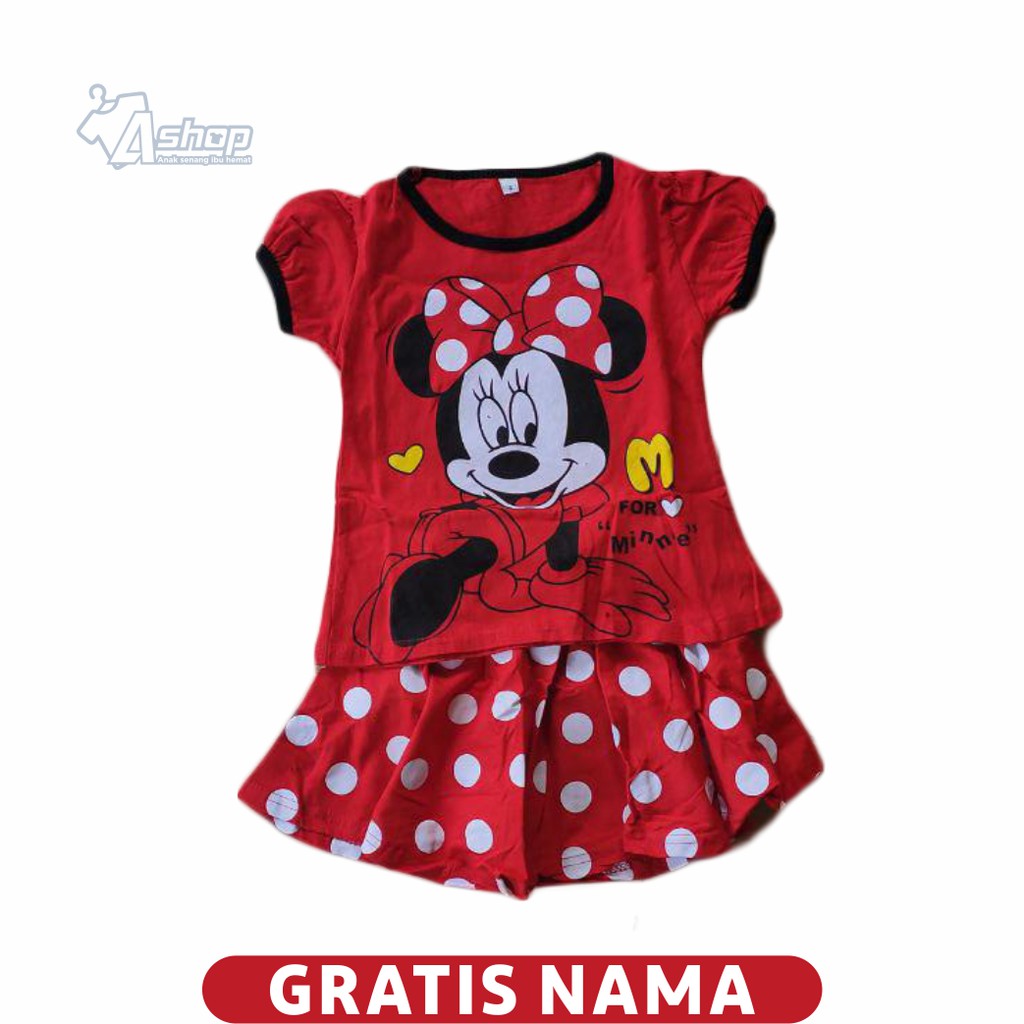  Baju  Anak  Setelan Minnie Mouse Kaos Anak  Permpuan Gratis 