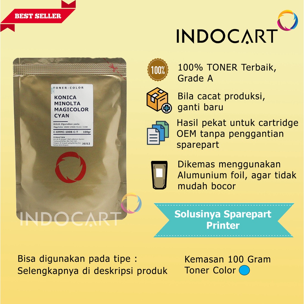 Serbuk Toner Warna Jepang-Epson Aculaser C1100 C1600-100gr