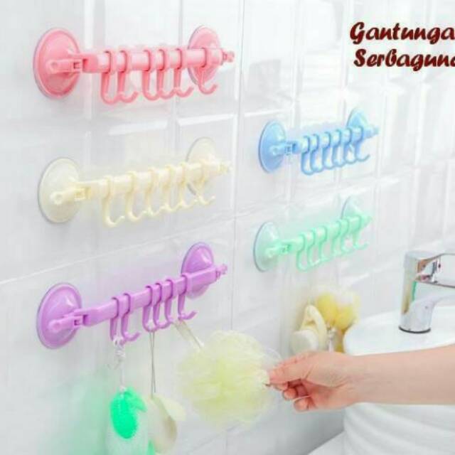 Gantungan serbaguna dinding ( pasang , tanpa paku , tanpa bor keramik )