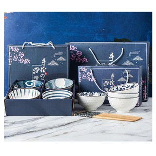 Japanese Bowl Set Mangkok Sumpit Set Alat Makan Gaya Jepang Souvenir Kado Bingkisan Mangkuk