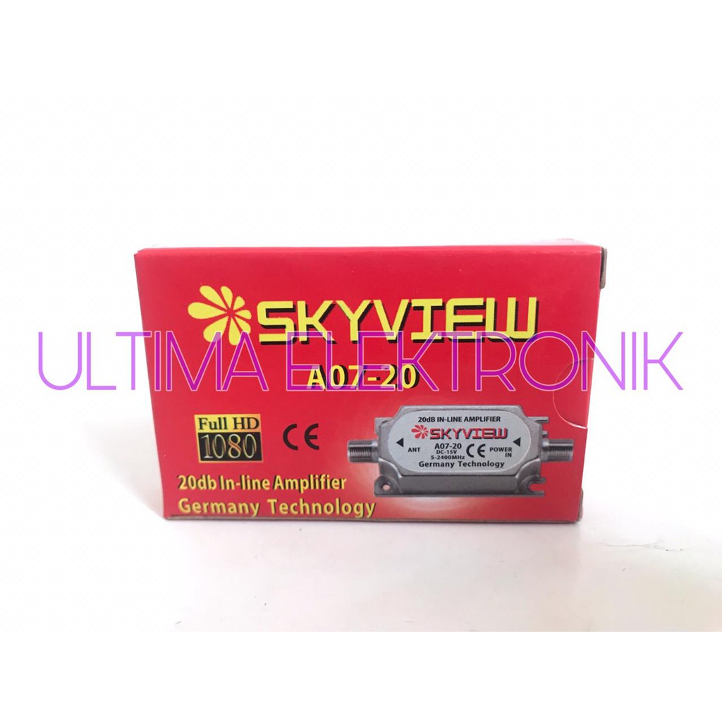 In Line Amplifier Skyview Penguat Sinyal CATV 20 DB