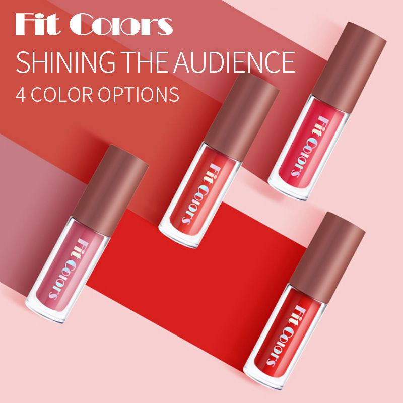 ( FANTASY Lip Gloss Set ) 4 In 1 FIT COLORS Original Lip Gloss Set Korea Formula Moisturizing Waterproof Terlaris